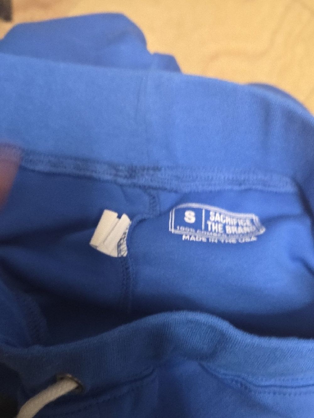 Blue 'SACRIFICE' Athletic Men’s Drawstring Shorts - Picture 5 of 5